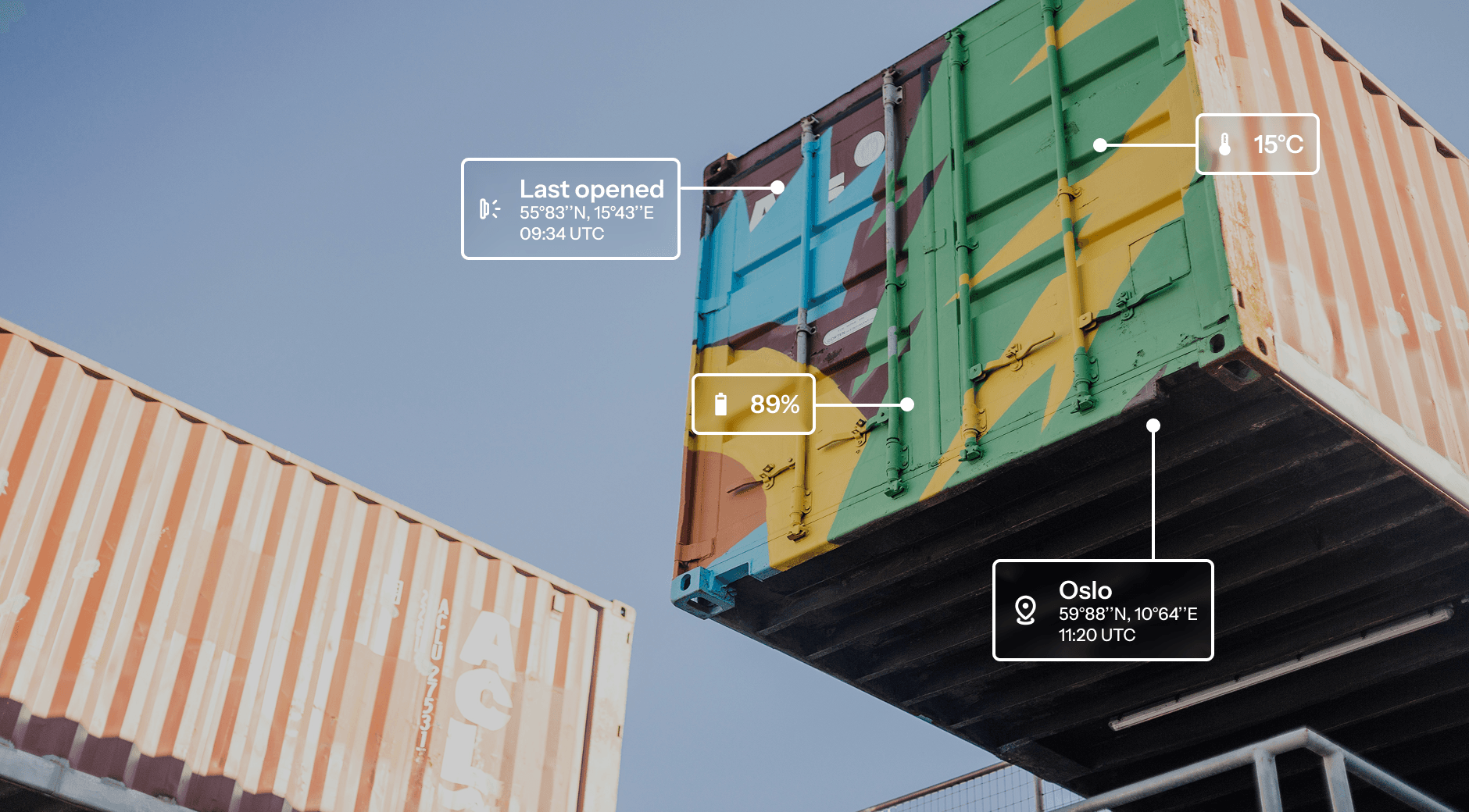 Container with tracking data