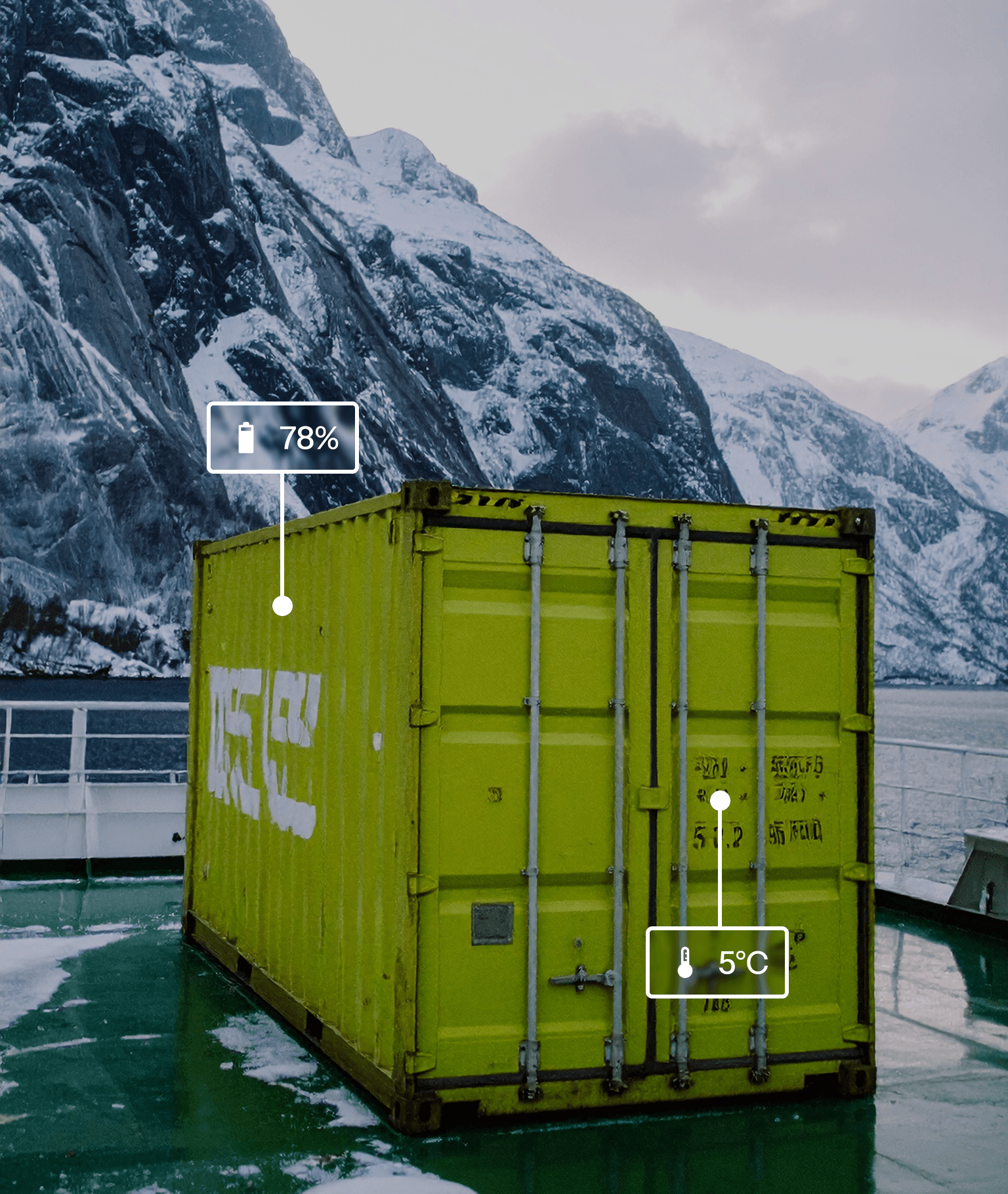 White container with sensor